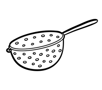 倒入漏勺中沥图标图片-倒入漏勺中沥图标素材-倒入漏勺中沥图标插画