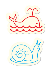鲸鱼和蜗牛图标