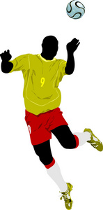 足球运动员。 设计师彩色矢量插图