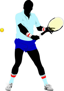 网球运动员。 设计师彩色矢量插图