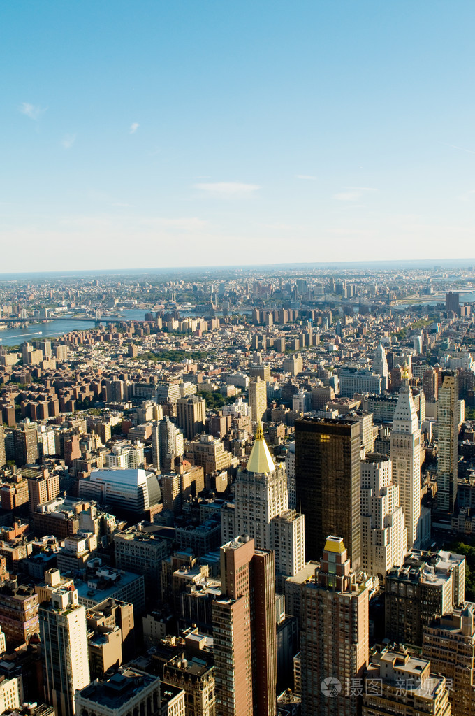 纽约市全景高楼林立