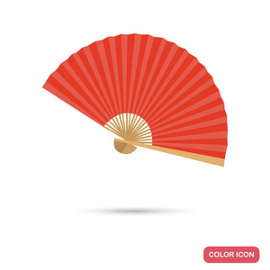 针对 web 和移动设计中国风扇颜色平面图标