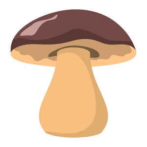 蘑菇的蘑菇设计的白色背景元素上的棕色帽子