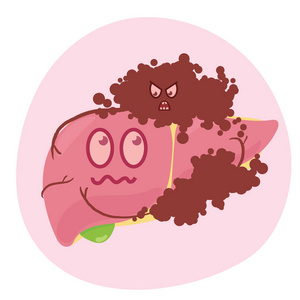 卡通肝癌症照片