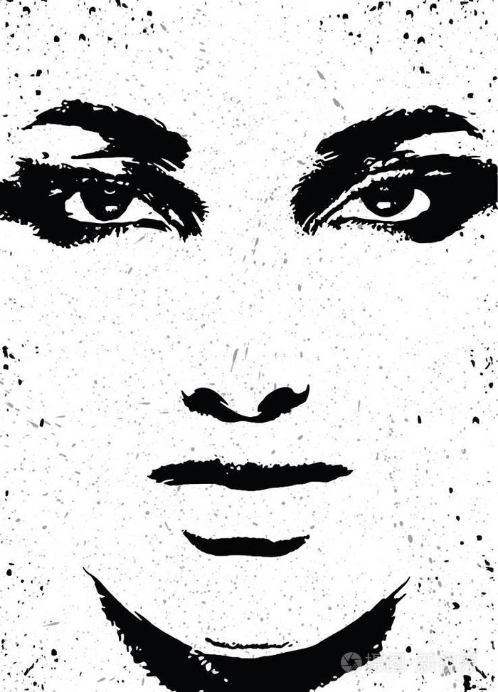 抽象的女人的脸时尚插画