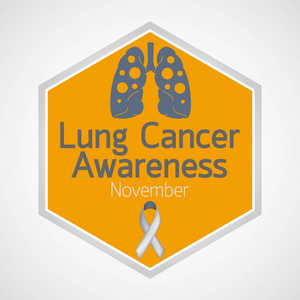 肺癌癌意识月矢量图标插画图片
