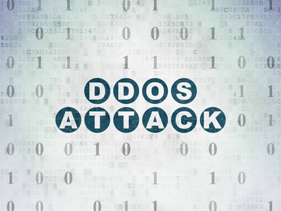 安全理念 Ddos 攻击数字数据纸张背景上