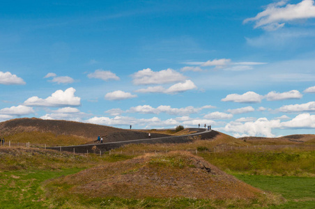 pseudocraters 附近的北冰岛湖