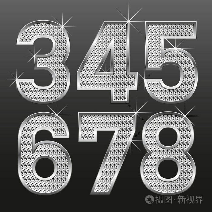 金属钻石字母和数字大小