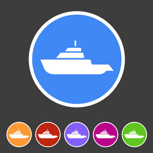 探险船游艇图标平 web 标志符号标志标签