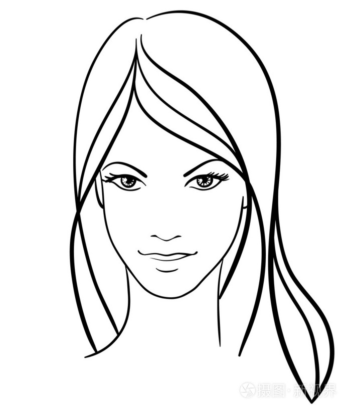 美女脸矢量图标