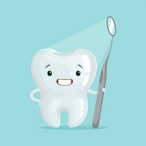 可爱的卡通牙字符照片