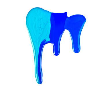 蓝色洒在白色背景上的指甲油，关闭了
