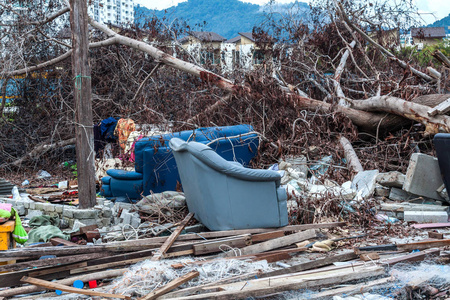 该值指示像海啸, 地震, 龙卷风或台风灾害的垃圾网站照片