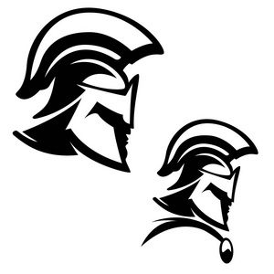 斯巴达勇士头盔头像标志设计向量说明为您的品牌身份多彩的斯巴达头盔