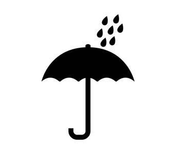 白色背景上的雨伞图标照片