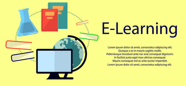 教育信息图表。电子学习和在线教育的平面矢量插图
