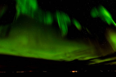 极光或北极光挪威特罗姆瑟，在天空中