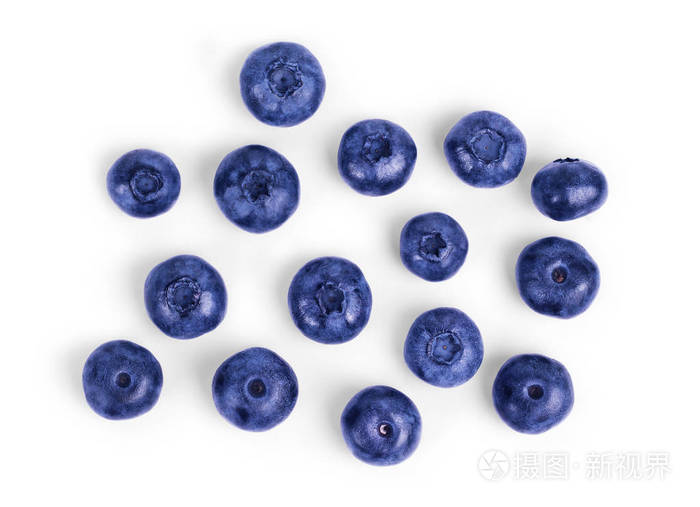 堆栈的蓝莓隔离在白色与剪切路径