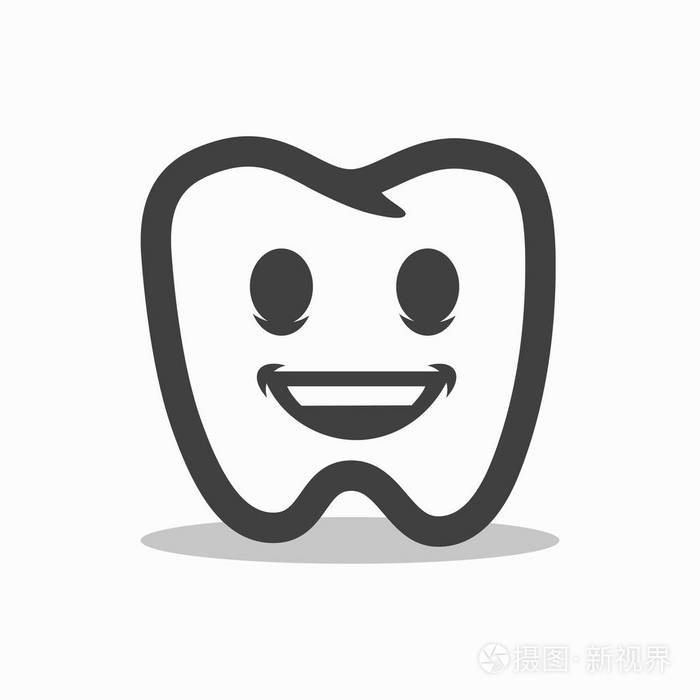 微笑轮廓牙图标现代设计