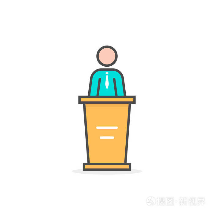 彩色线性发言人图标