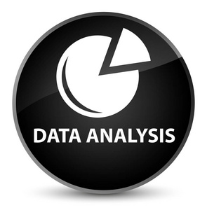 数据分析 图图标 优雅黑色圆形按钮