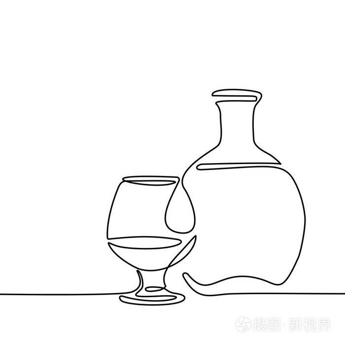 酒瓶和酒杯简笔画图片