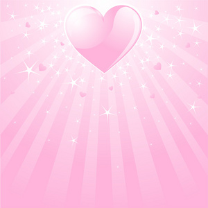 情人节粉色心星和条纹