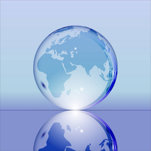 闪亮的蓝色透明的地球地球照片