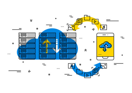 移动云计算存储矢量图