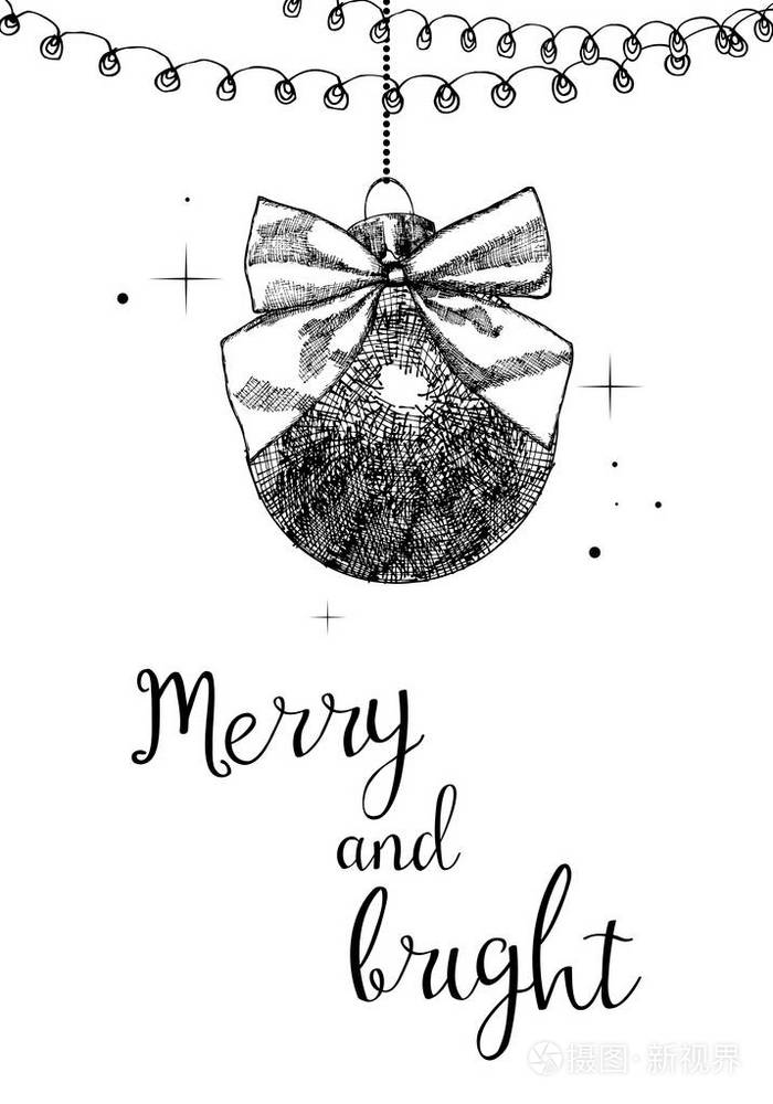 手绘圣诞节节日贺卡