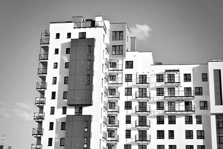 现代，豪华公寓 Building.Black 和白色