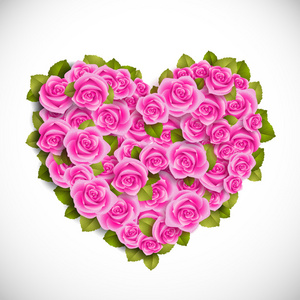 粉红色玫瑰的心
