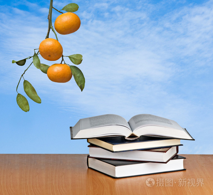 书桌上的书照片-正版商用图片021g7q-摄图新视界