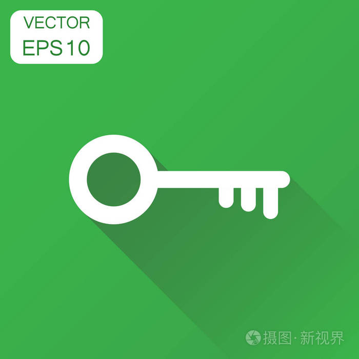 钥匙图标.经营理念解锁符号象形图.矢量点检