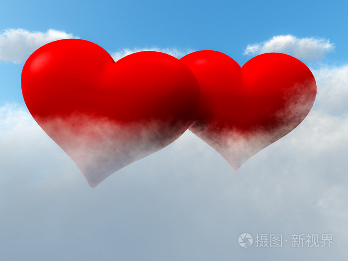 天空中有两颗心