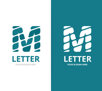 独特的向量字母 M 标志设计模板