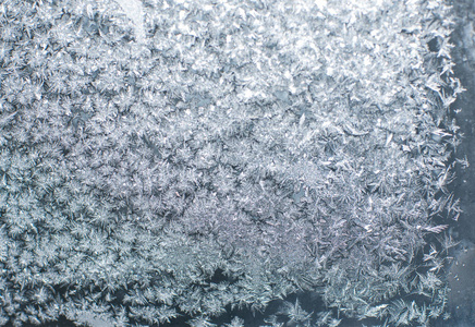 玻璃在冬天的霜模式