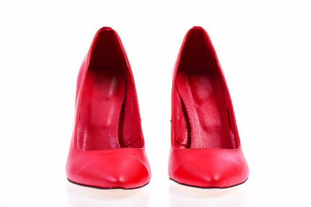 妇女的配件。正式的鞋类 红色女鞋子