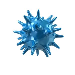 蓝色的病毒图标 3d 图