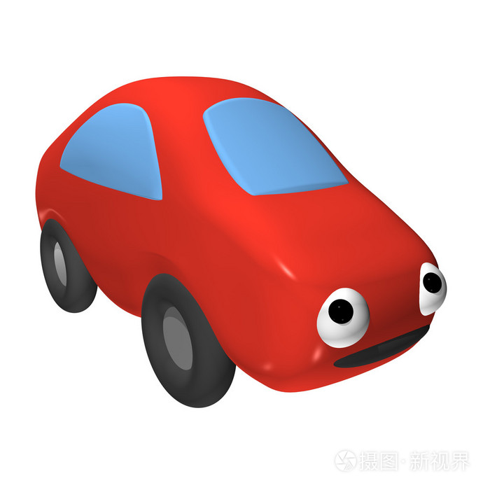 小玩具汽车3d与眼睛隔离