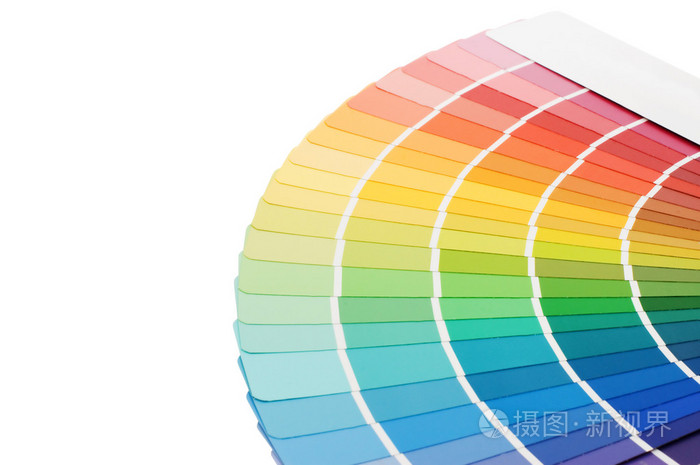 在白色背景上隔离的选择颜色指南