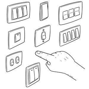 电气涂鸦集向量集的电气开关照片