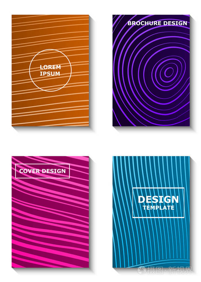 封面设计中最小的风格.与酷半色调渐变的模板.矢量未来海报设计