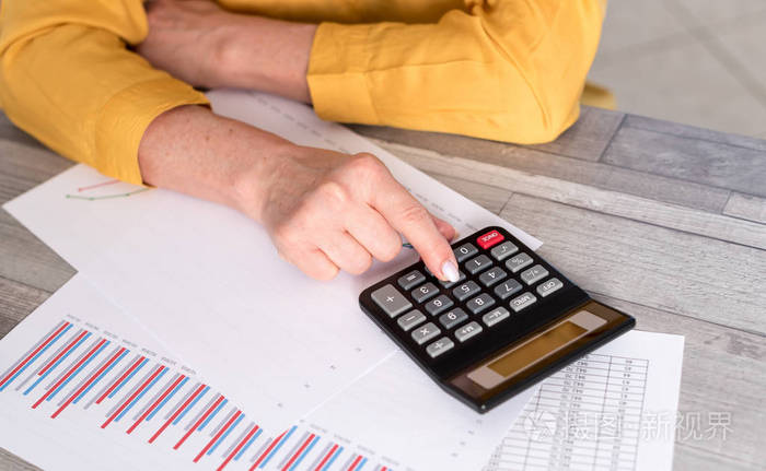 手中的会计师工作财务文件