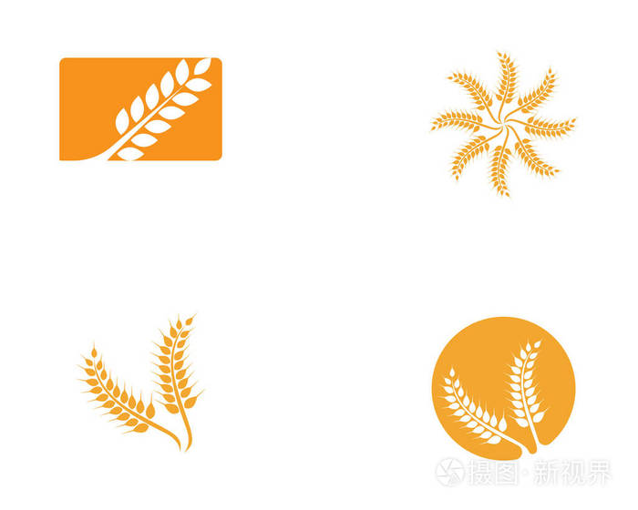 水稻食品餐标志和符号