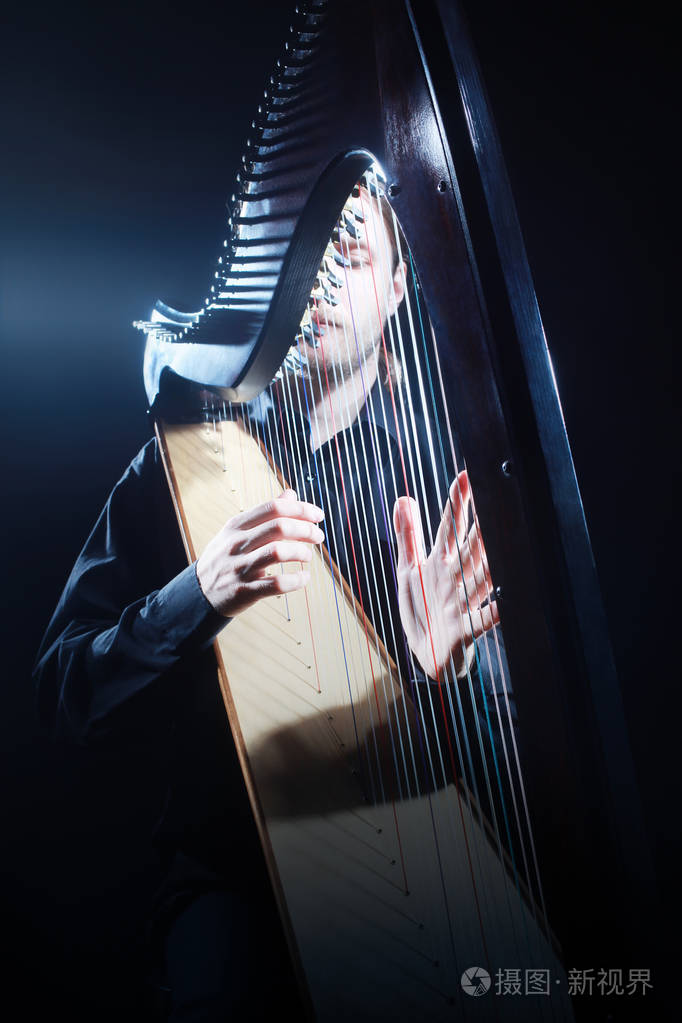 竖琴球员古典音乐家