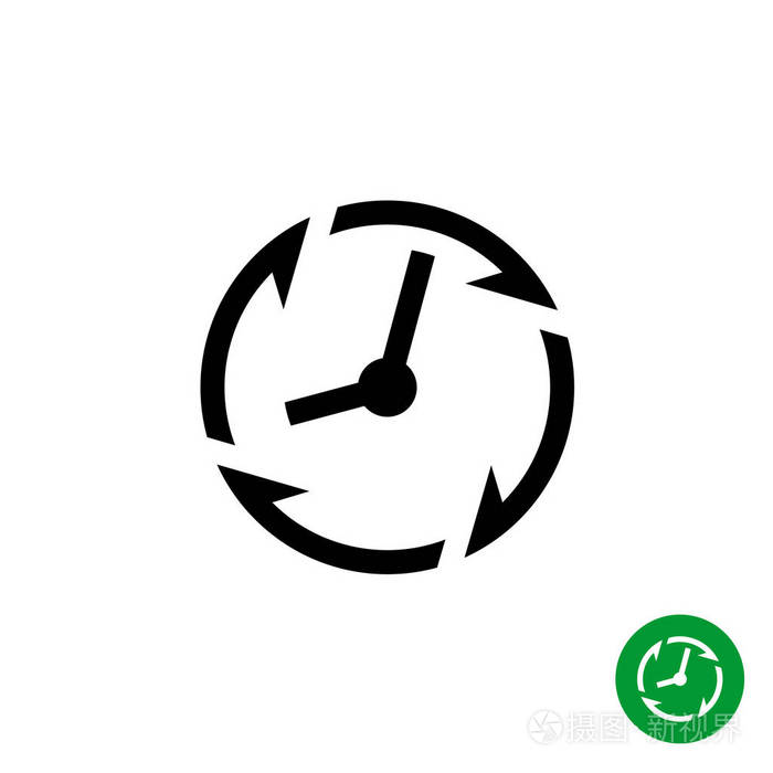 长寿命周期的图标带有箭头的计时器