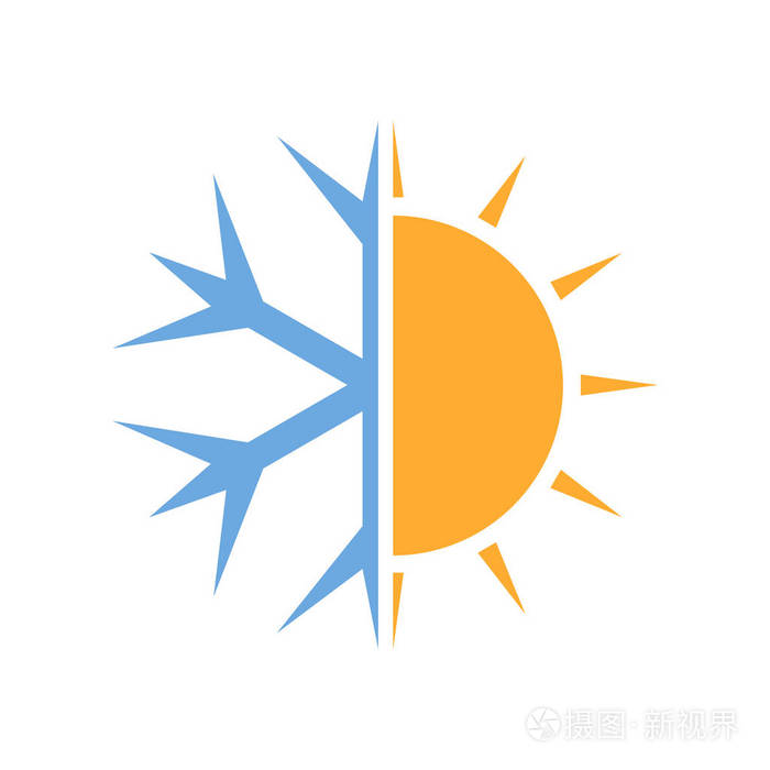 热和冷的图标.矢量图