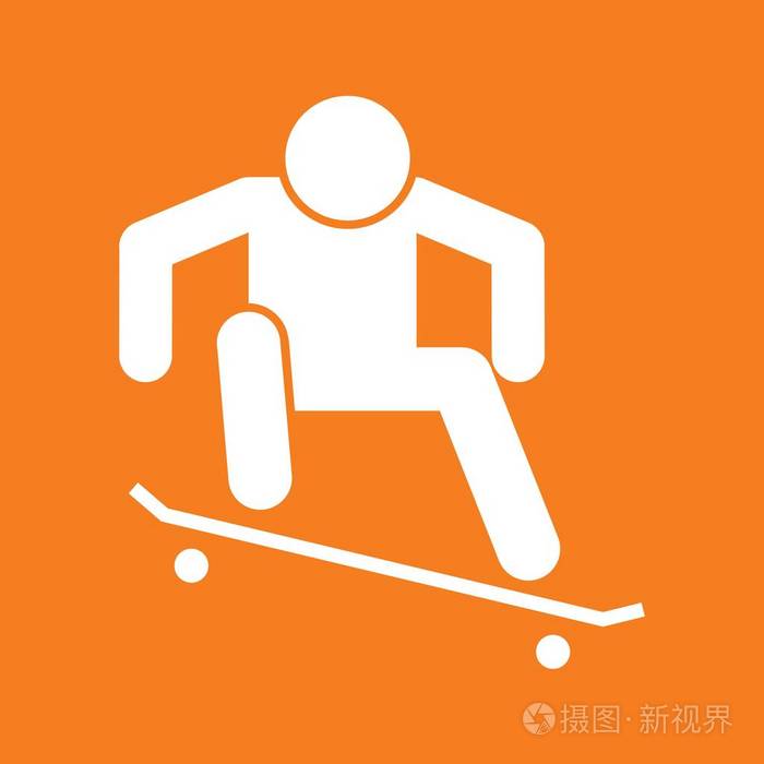 滑板奥利运动图形符号矢量图解